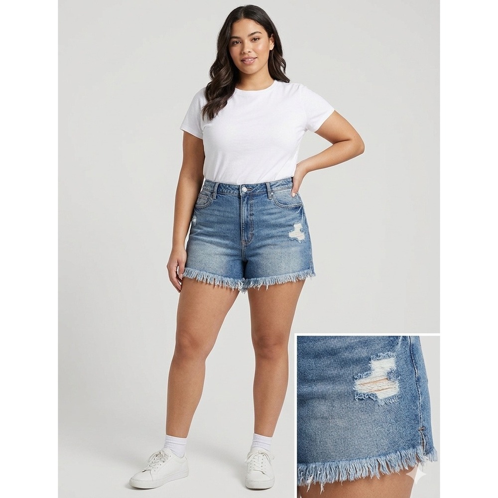 Willow & Root Mom Fit Denim Shorts Womens‎ 36 Blue NWT